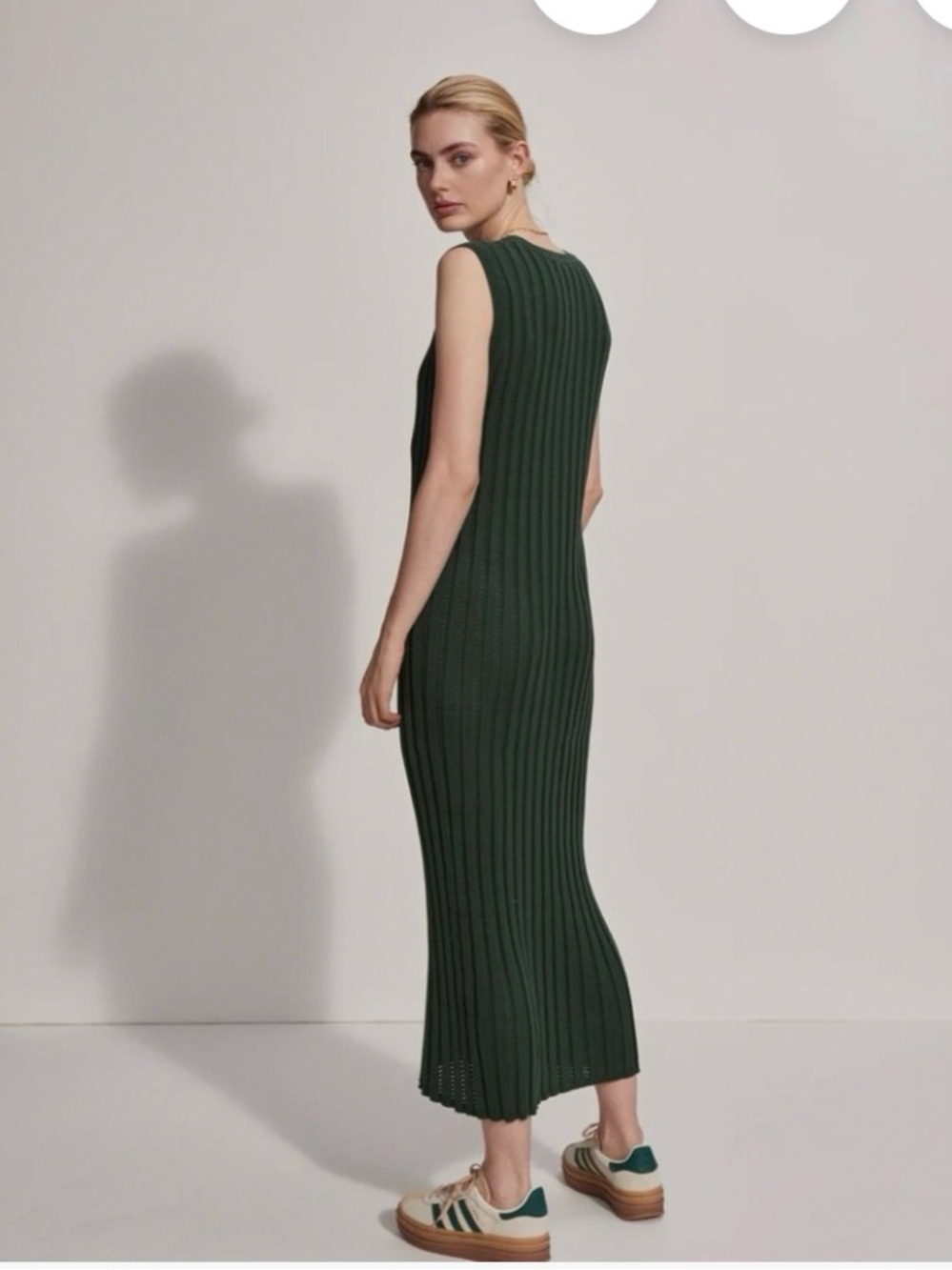 Varley Christine pointelle Ribbed V-Neck Maxi Dress - Picture 6 of 8